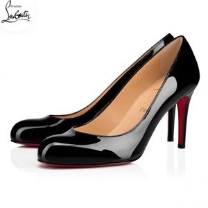 Christian Louboutin 85 Black Patent heels calf size 38 GUC